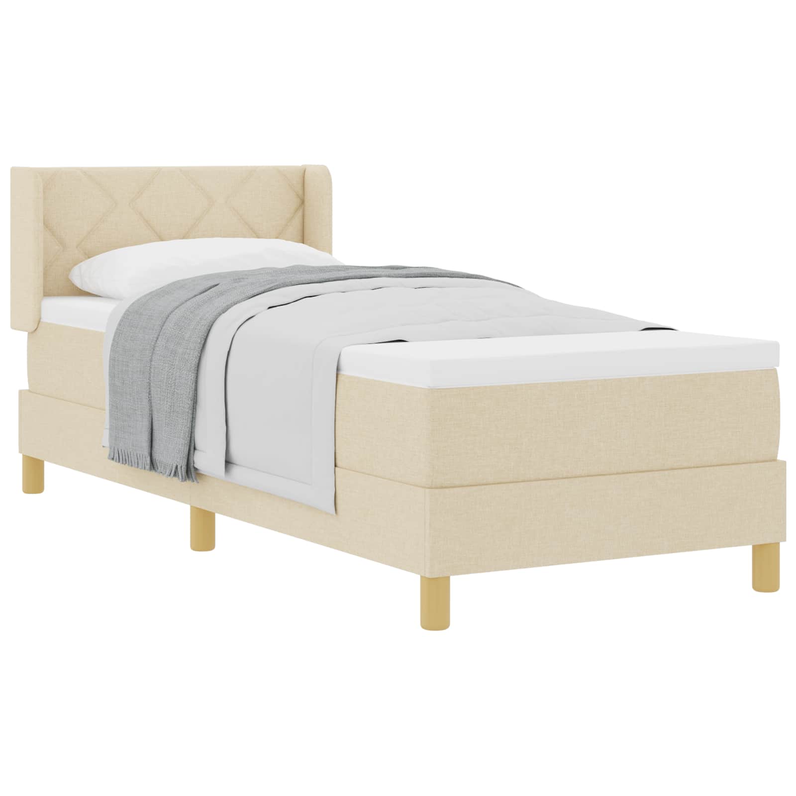 Box spring seng med madras Creme 200 x 80 cm Stof