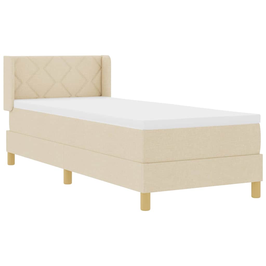 Box spring seng med madras Creme 200 x 80 cm Stof