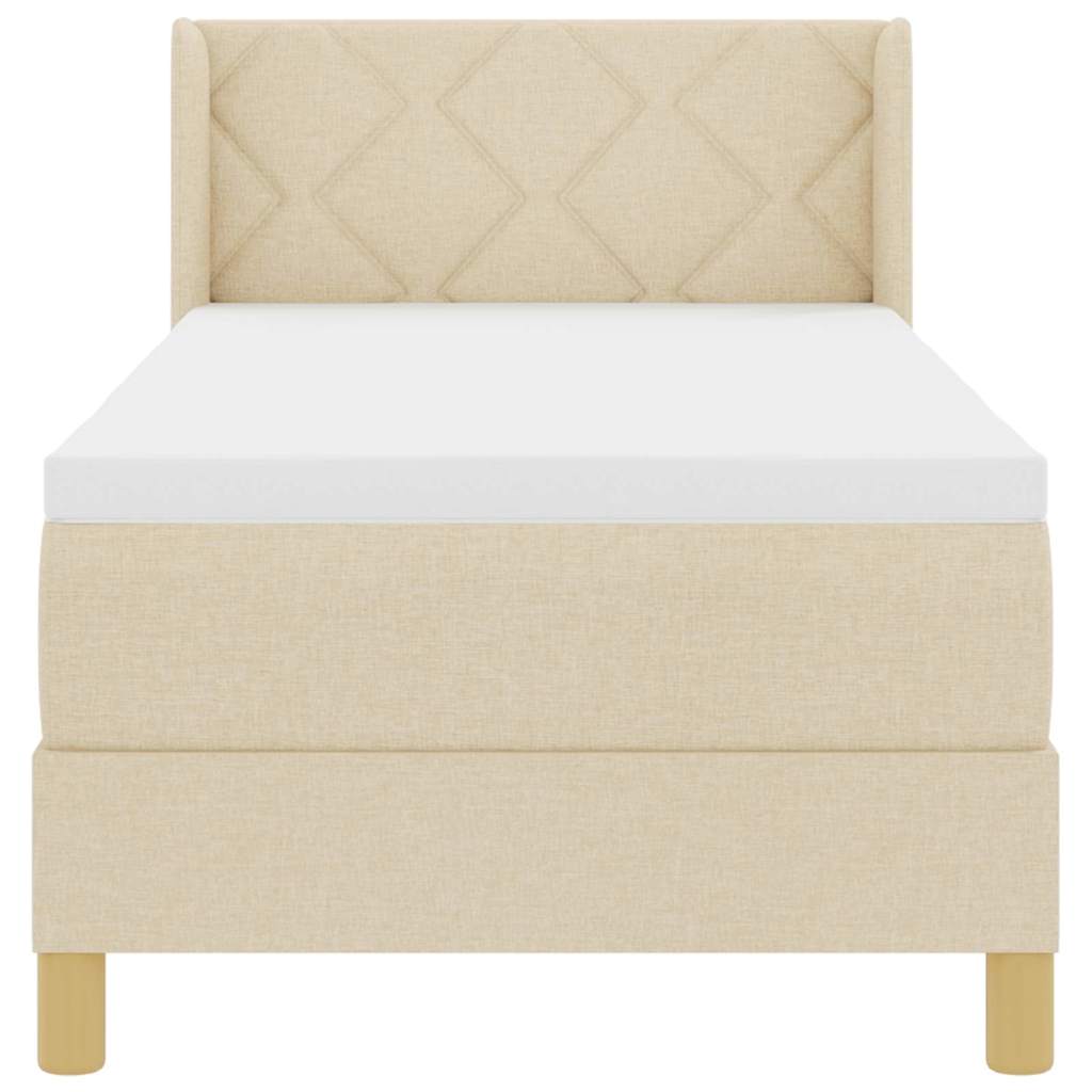 Box spring seng med madras Creme 200 x 80 cm Stof