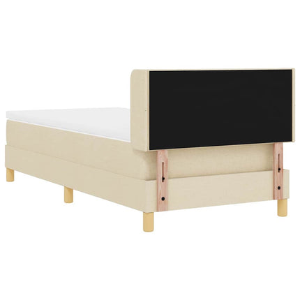 Box spring seng med hovedgærde Creme 200 x 90 cm Stof