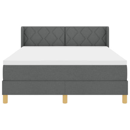 Box spring seng med hovedgærde Mørkegrå 190 x 140 cm Stof