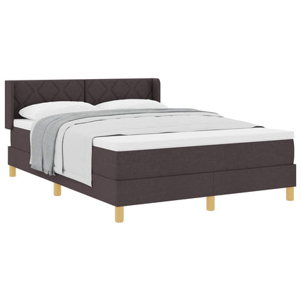 Box spring seng med hovedgærde Mørk Brun 200 x 140 cm Stof