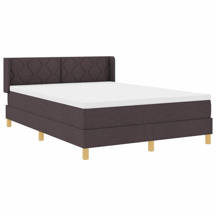 Box spring seng med hovedgærde Mørk Brun 200 x 140 cm Stof
