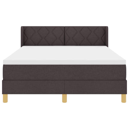 Box spring seng med hovedgærde Mørk Brun 200 x 140 cm Stof
