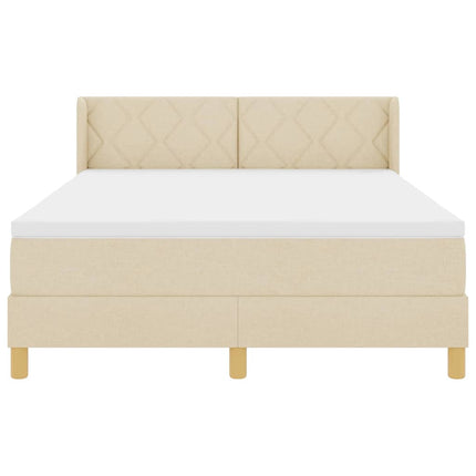Box spring seng med hovedgærde Creme 200 x 160 cm Stof