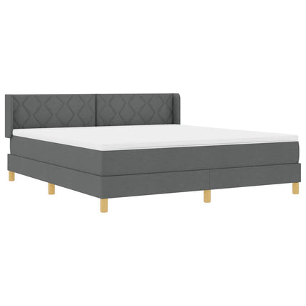 Box spring seng med hovedgærde Mørkegrå 200 x 180 cm Stof