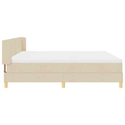 Box spring seng med hovedgærde Creme 200 x 200 cm Stof