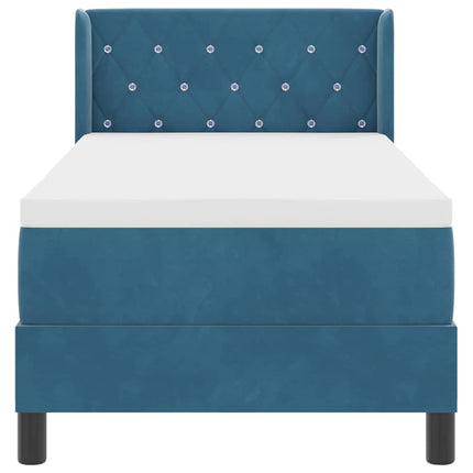 Box spring seng med hovedgærde Mørk blå 200 x 80 cm Fløjl
