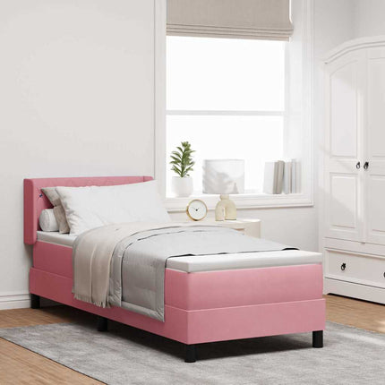 Box spring seng med hovedgærde Lyserød 200 x 80 cm Fløjl