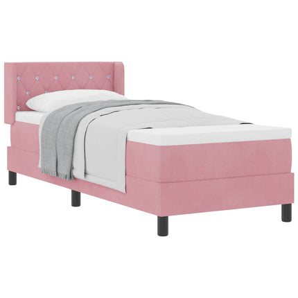 Box spring seng med hovedgærde Lyserød 200 x 80 cm Fløjl
