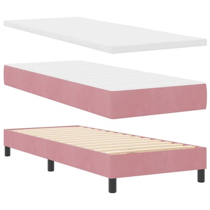Box spring seng med hovedgærde Lyserød 200 x 80 cm Fløjl