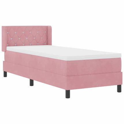 Box spring seng med hovedgærde Lyserød 200 x 80 cm Fløjl