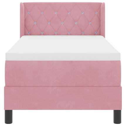 Box spring seng med hovedgærde Lyserød 200 x 80 cm Fløjl