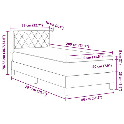 Box spring seng med hovedgærde Lyserød 200 x 80 cm Fløjl