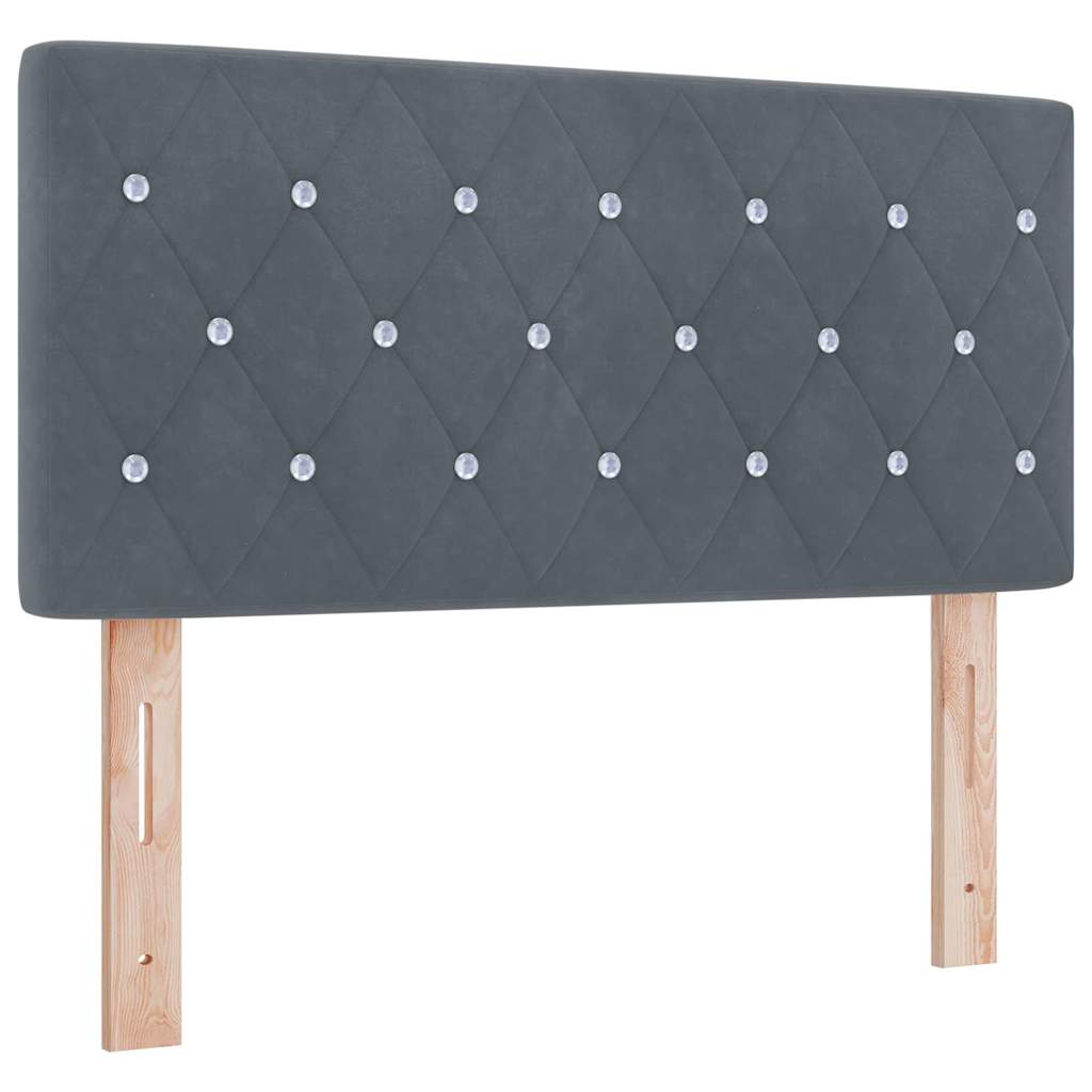 Box spring seng med hovedgærde Mørkegrå 190 x 90 cm Fløjl