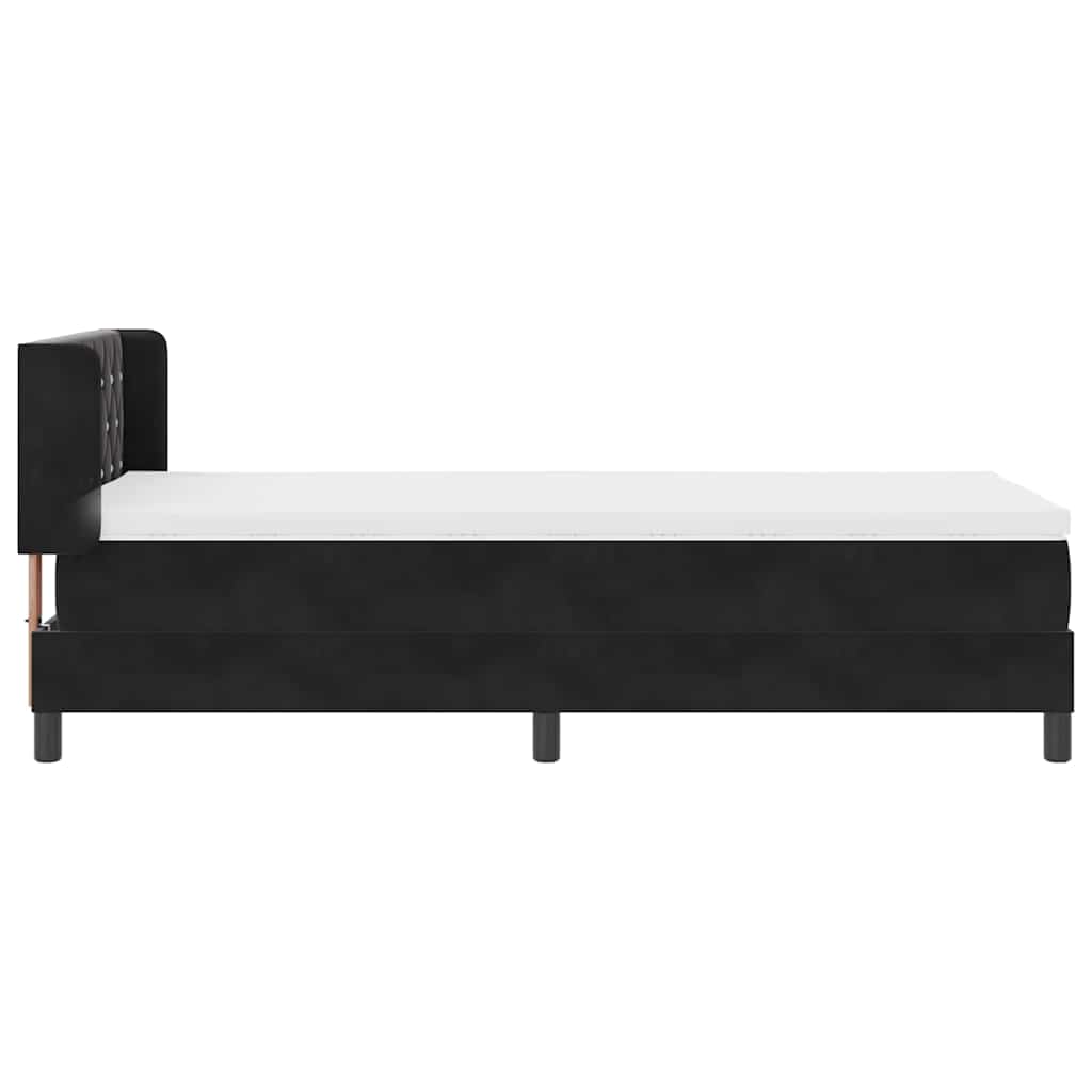 Box spring seng med hovedgærde Sort 190 x 90 cm Fløjl