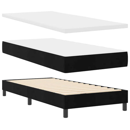 Box spring seng med hovedgærde Sort 200 x 90 cm Fløjl
