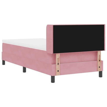 Box spring seng med hovedgærde Lyserød 200 x 90 cm Fløjl