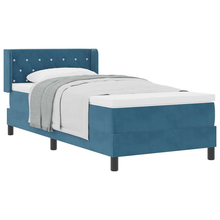 Box spring seng med hovedgærde Mørk blå 200 x 100 cm Fløjl