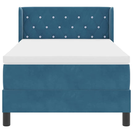 Box spring seng med hovedgærde Mørk blå 200 x 100 cm Fløjl