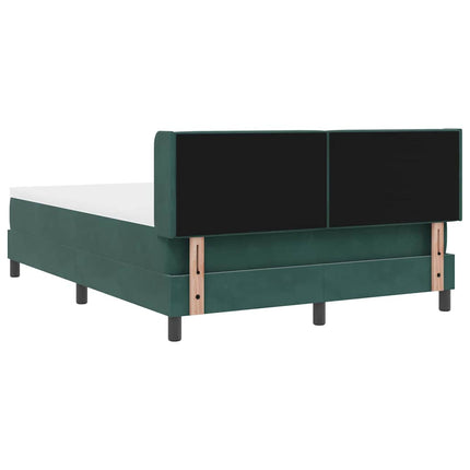 Box spring seng med hovedgærde Mørkegrøn 190 x 140 cm Fløjl