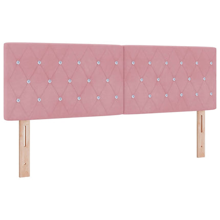 Box spring seng med hovedgærde Lyserød 190 x 140 cm Fløjl