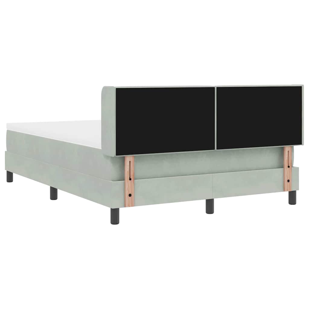 Box spring seng med hovedgærde Lysegrå 200 x 140 cm Fløjl