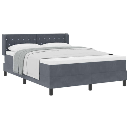 Box spring seng med hovedgærde Mørkegrå 200 x 140 cm Fløjl