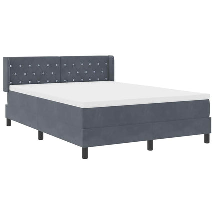Box spring seng med hovedgærde Mørkegrå 200 x 140 cm Fløjl