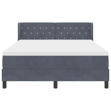 Box spring seng med hovedgærde Mørkegrå 200 x 140 cm Fløjl