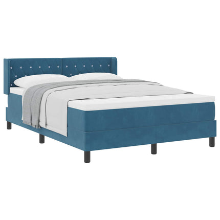 Box spring seng med hovedgærde Mørk blå 200 x 140 cm Fløjl