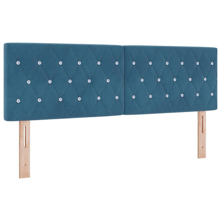 Box spring seng med hovedgærde Mørk blå 200 x 140 cm Fløjl
