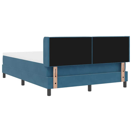 Box spring seng med hovedgærde Mørk blå 200 x 140 cm Fløjl