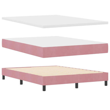 Box spring seng med hovedgærde Lyserød 200 x 140 cm Fløjl