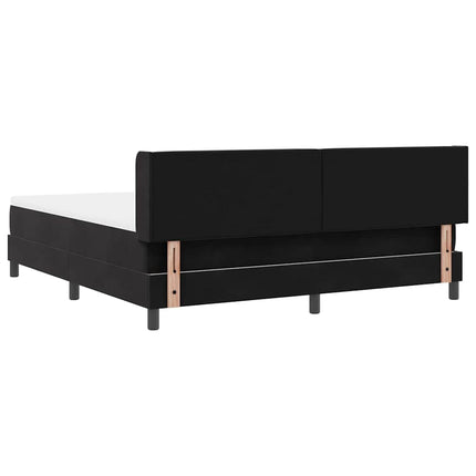 Box spring seng med hovedgærde Sort 200 x 180 cm Fløjl