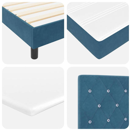 Box spring seng med hovedgærde Mørk blå 200 x 180 cm Fløjl