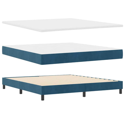 Box spring seng med hovedgærde Mørk blå 200 x 180 cm Fløjl
