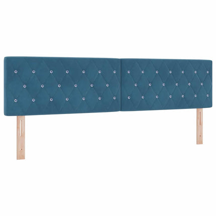 Box spring seng med hovedgærde Mørk blå 200 x 180 cm Fløjl