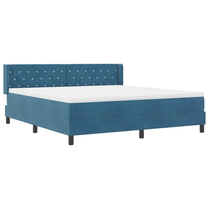 Box spring seng med hovedgærde Mørk blå 200 x 180 cm Fløjl