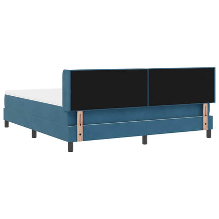 Box spring seng med hovedgærde Mørk blå 200 x 180 cm Fløjl