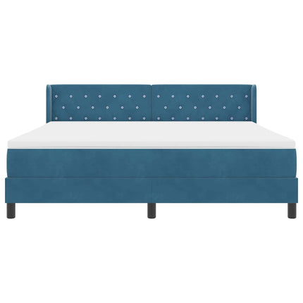 Box spring seng med hovedgærde Mørk blå 200 x 180 cm Fløjl