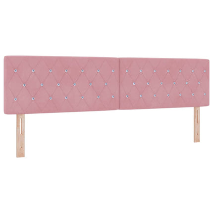 Box spring seng med hovedgærde Lyserød 200 x 180 cm Fløjl