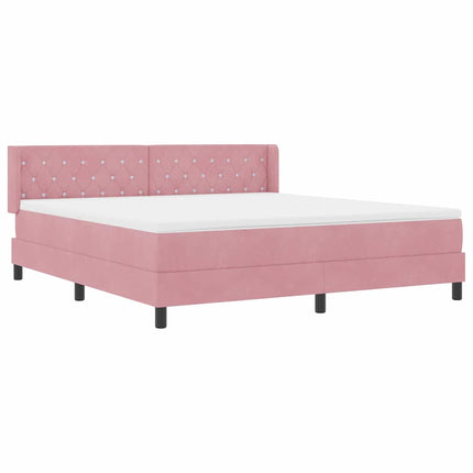 Box spring seng med hovedgærde Lyserød 200 x 180 cm Fløjl
