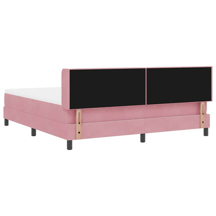 Box spring seng med hovedgærde Lyserød 200 x 180 cm Fløjl
