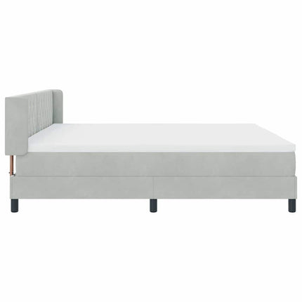 Box spring seng med hovedgærde Lysegrå 200 x 200 cm Fløjl