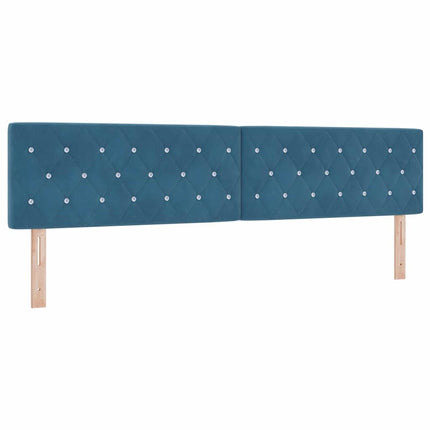 Box spring seng med hovedgærde Mørk blå 200 x 200 cm Fløjl