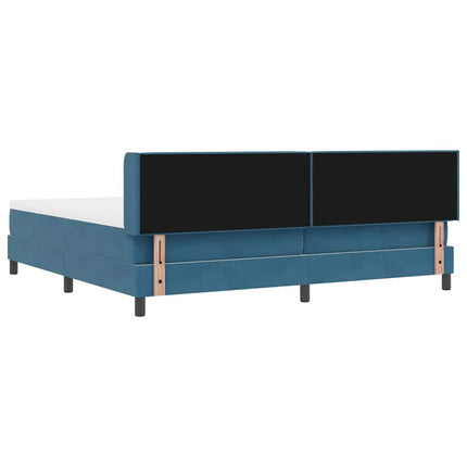 Box spring seng med hovedgærde Mørk blå 200 x 200 cm Fløjl