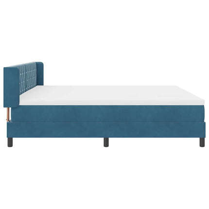 Box spring seng med hovedgærde Mørk blå 200 x 200 cm Fløjl