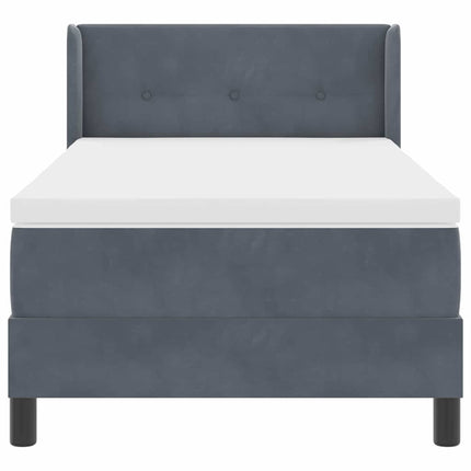 Box spring seng med hovedgærde Mørkegrå 200 x 80 cm Fløjl