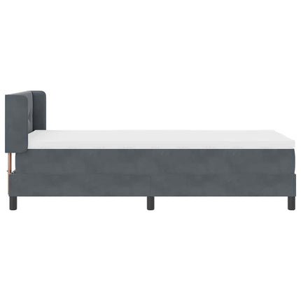 Box spring seng med hovedgærde Mørkegrå 200 x 80 cm Fløjl